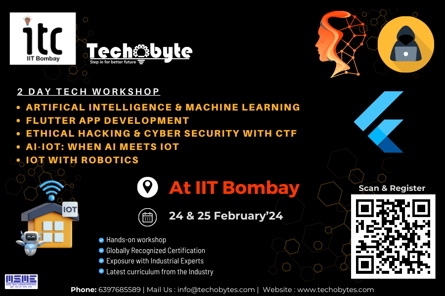 IIT Bombay, Workshop, Ai, ML, IOT, Android, Flutter.