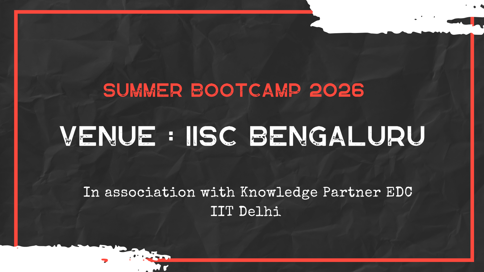 IISc summer bootcamp poster