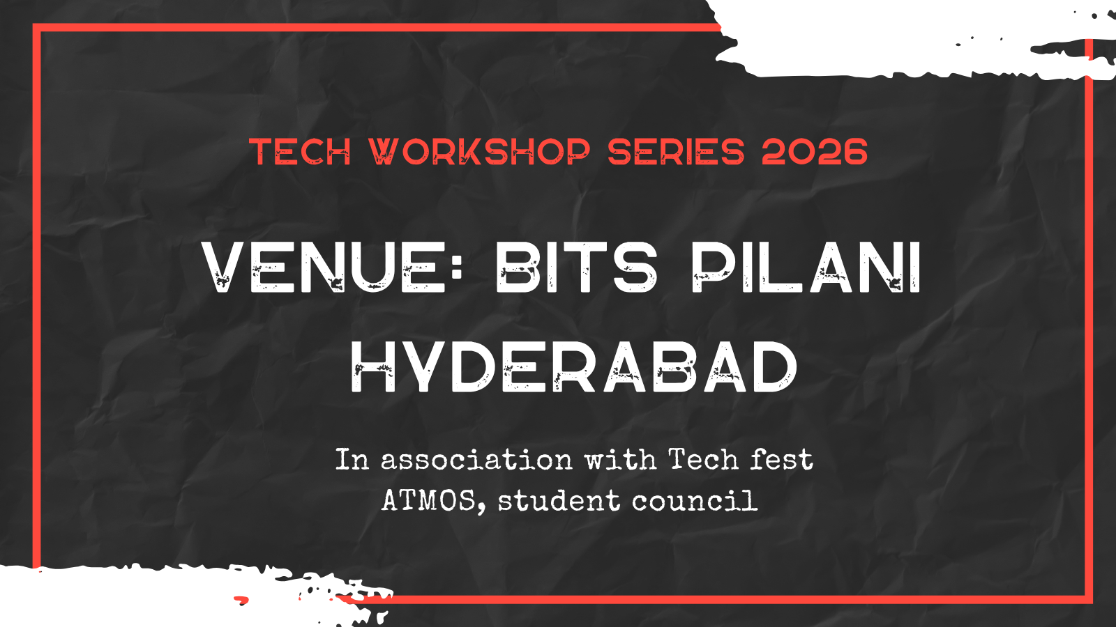 BITS Pilani Hyderabad workshop poster