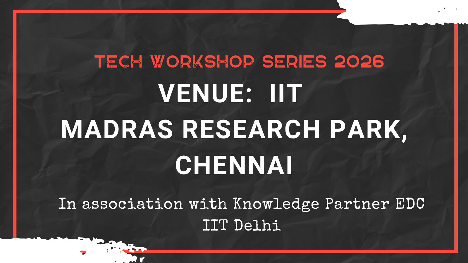 Madras Research Park workshop poster